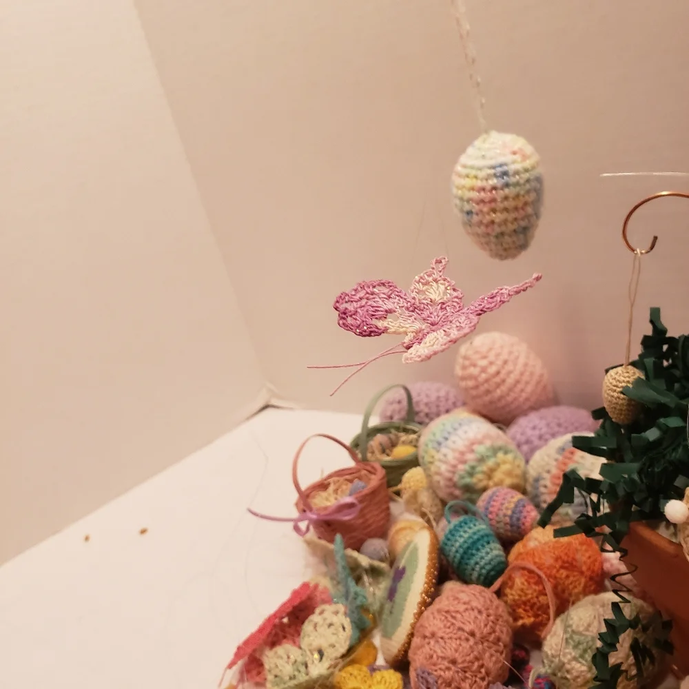 HAND CRAFTED Crochet Flower Egg Bunny Butterfly  Pick 4 - Picture 5 of 12